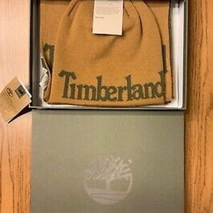 Timberland Tan Beanie and Scarf Set